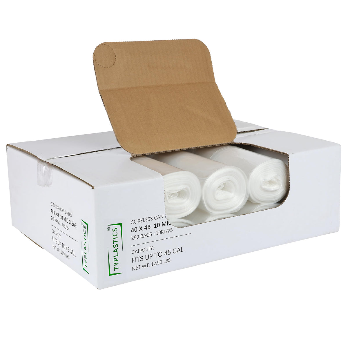 Clear 40-45 Gallon Trash Can Liners U57824