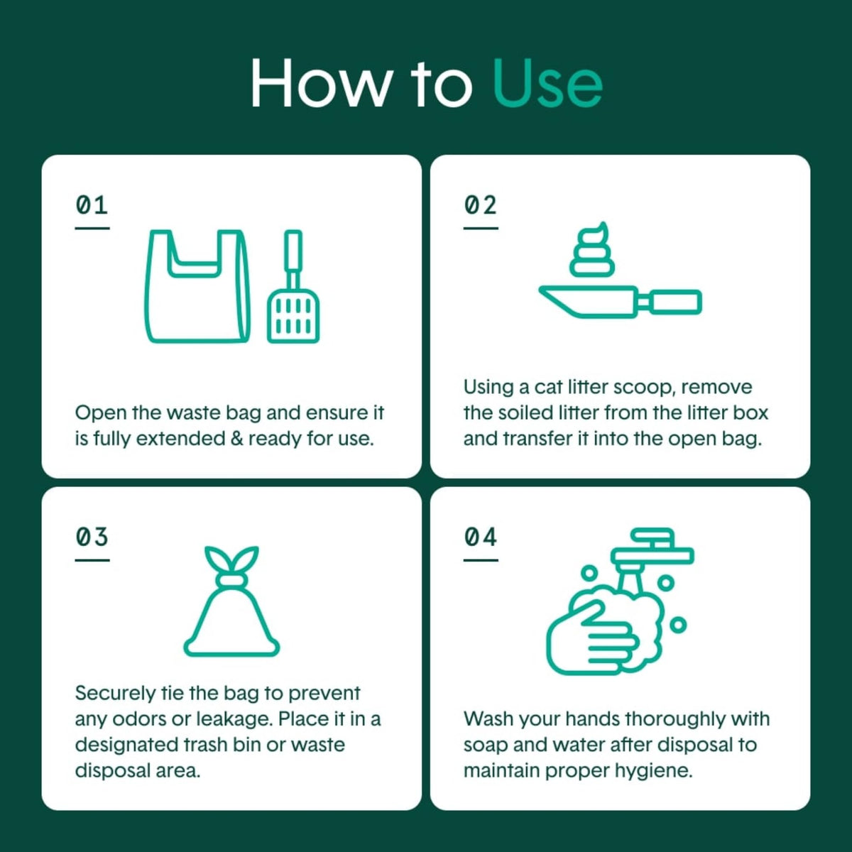 120 Count Leak-Proof Pet Waste Bags with Easy-to-Tie Handles B994921