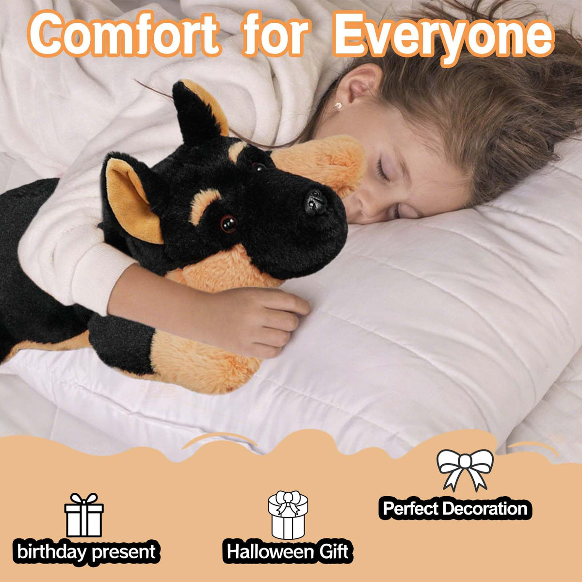 20" 4.1 lbs German Shepherd Plush Hugging Pillow C21130
