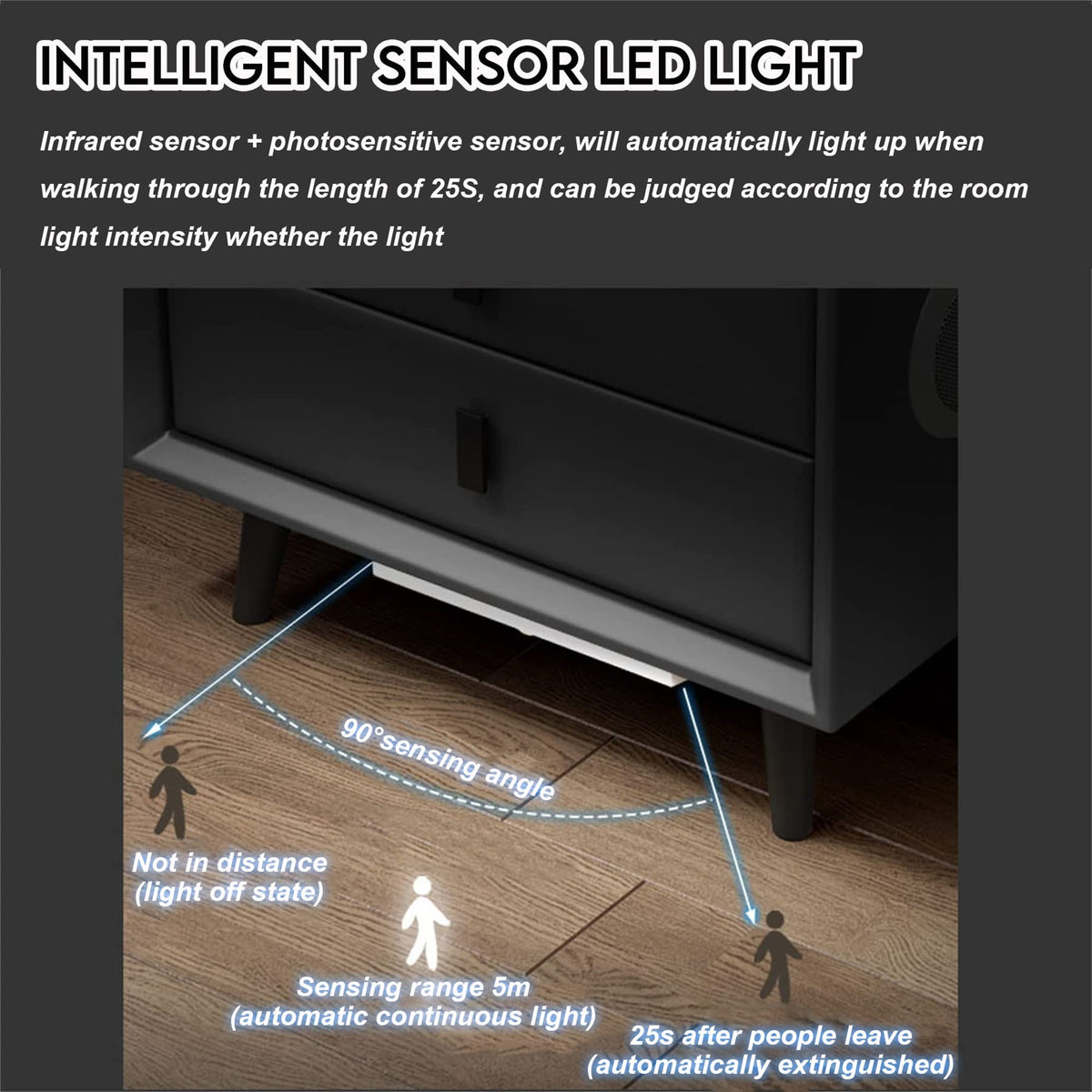 White 3 Drawer Bed End Table with Wireless Charging G1640