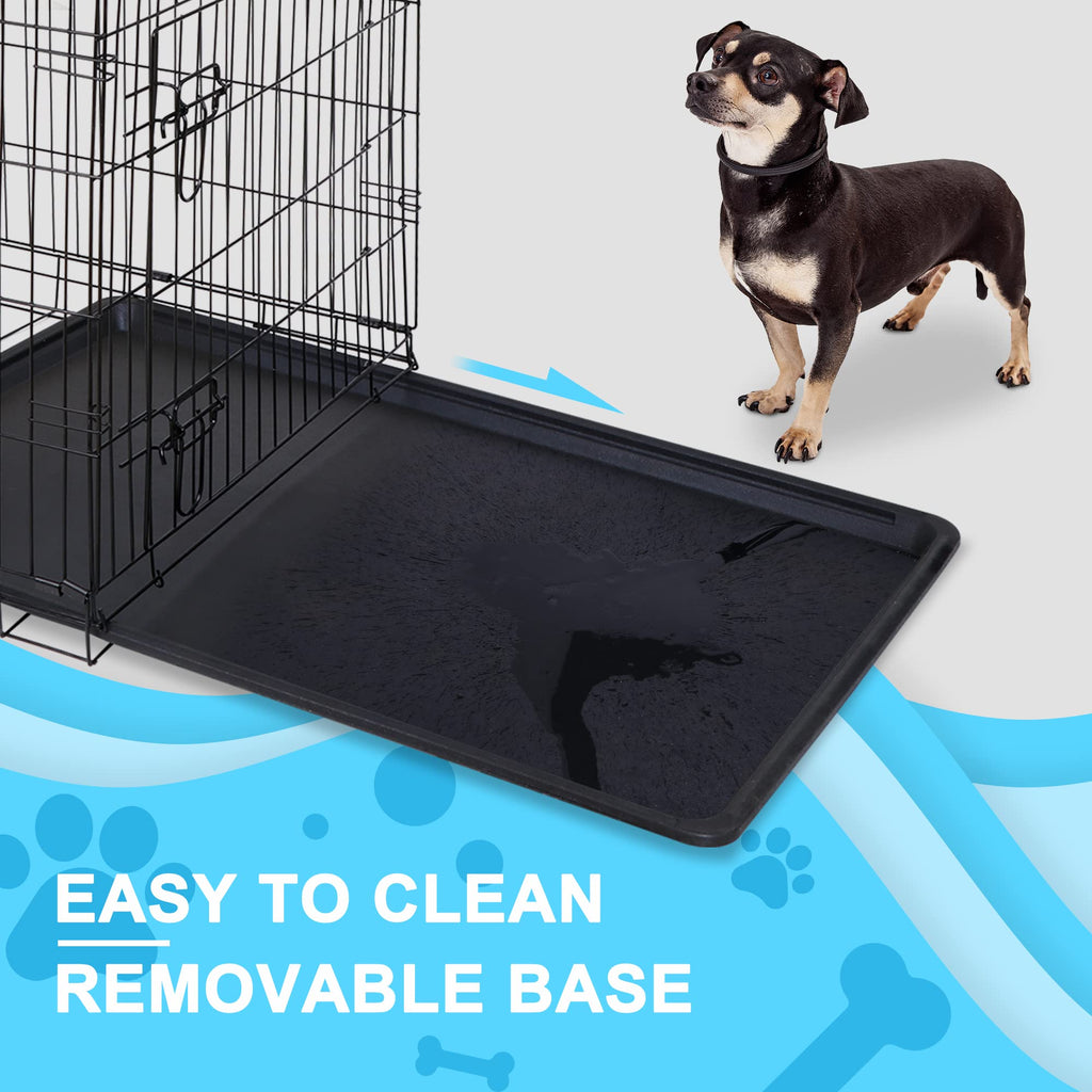 42 Inch Folding Metal Dog Crate with Tray and Handle X52154