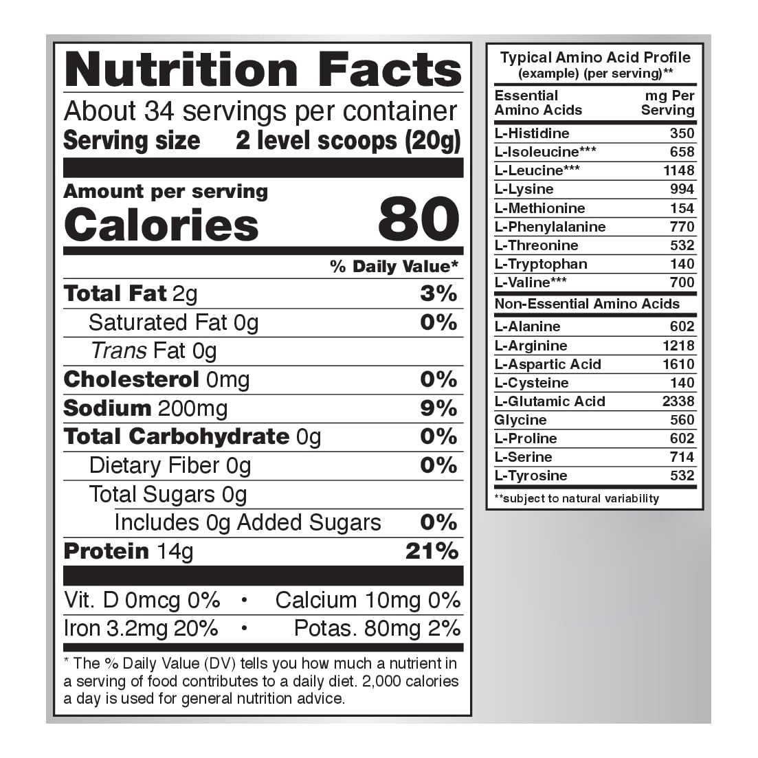Organic Pea Protein Powder 1.5 lbs P890