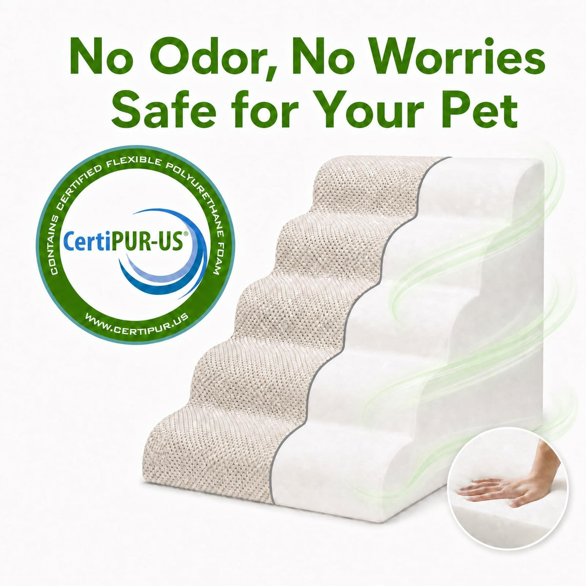 Dog Ramp, Pet Ramp, Dog Stairs, Non-Slip Ladder, 5-Step, Gray U49037