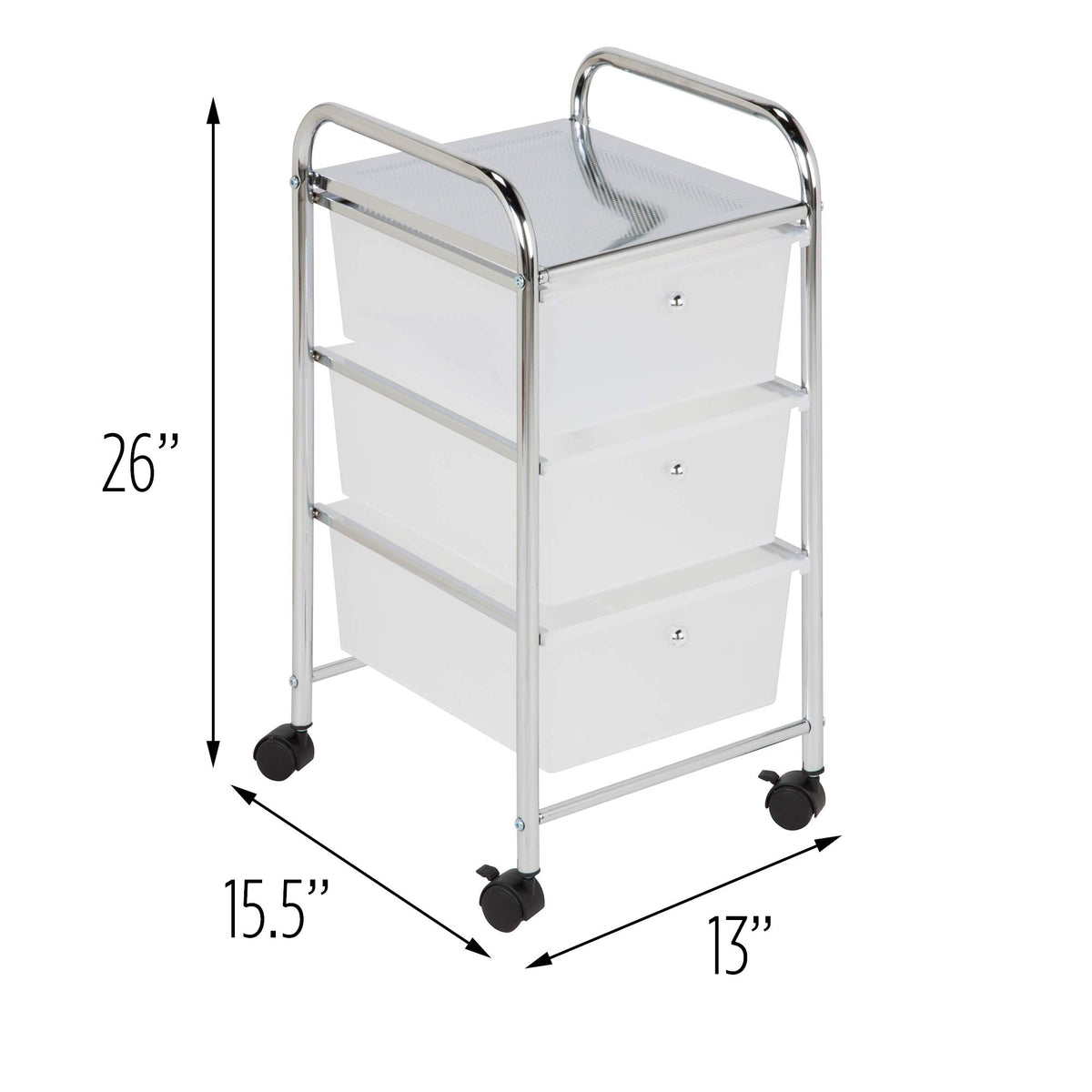 3 Drawer Plastic Storage Cart on Wheels X343959