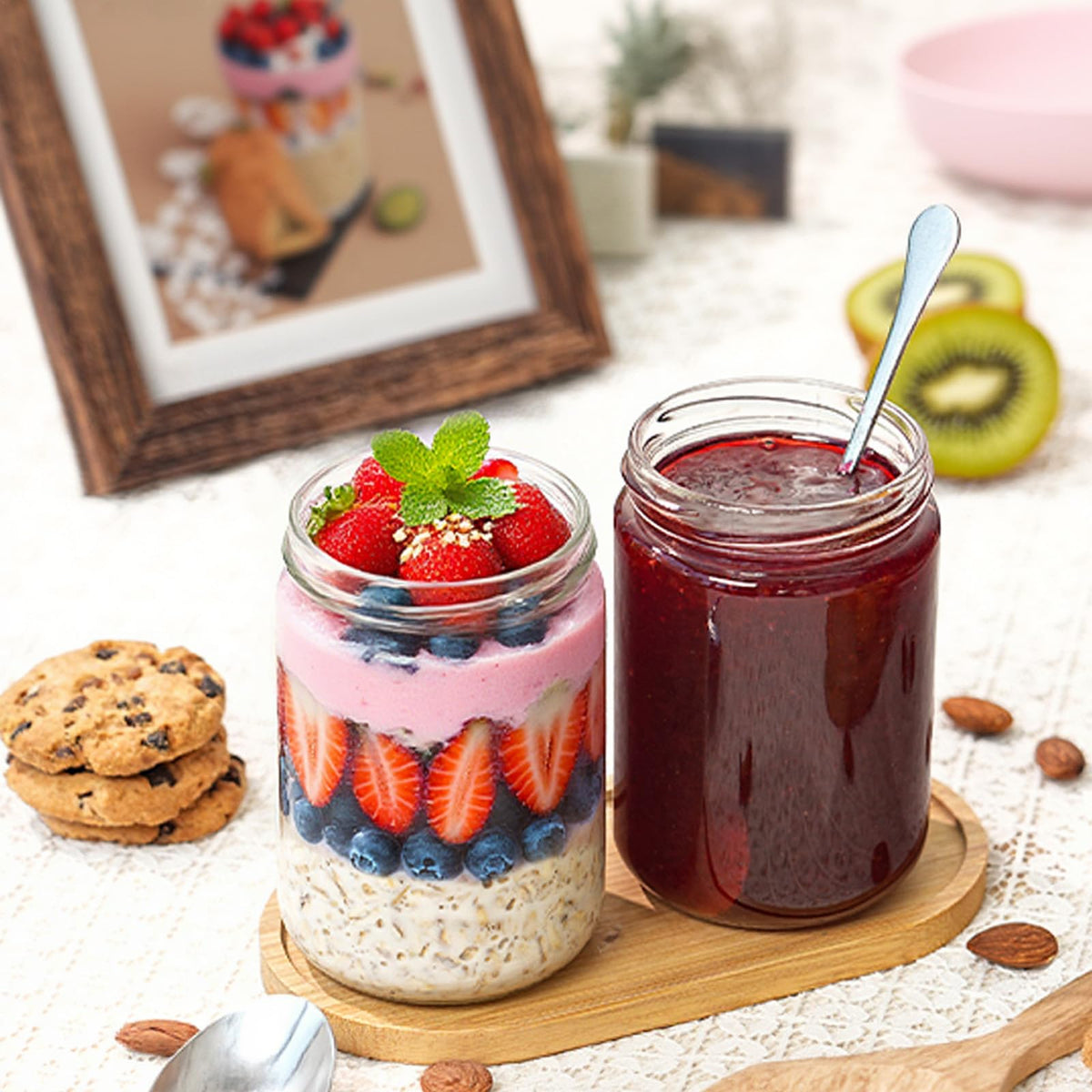24Pack 12oz Clear Glass Jars with Lids R93861