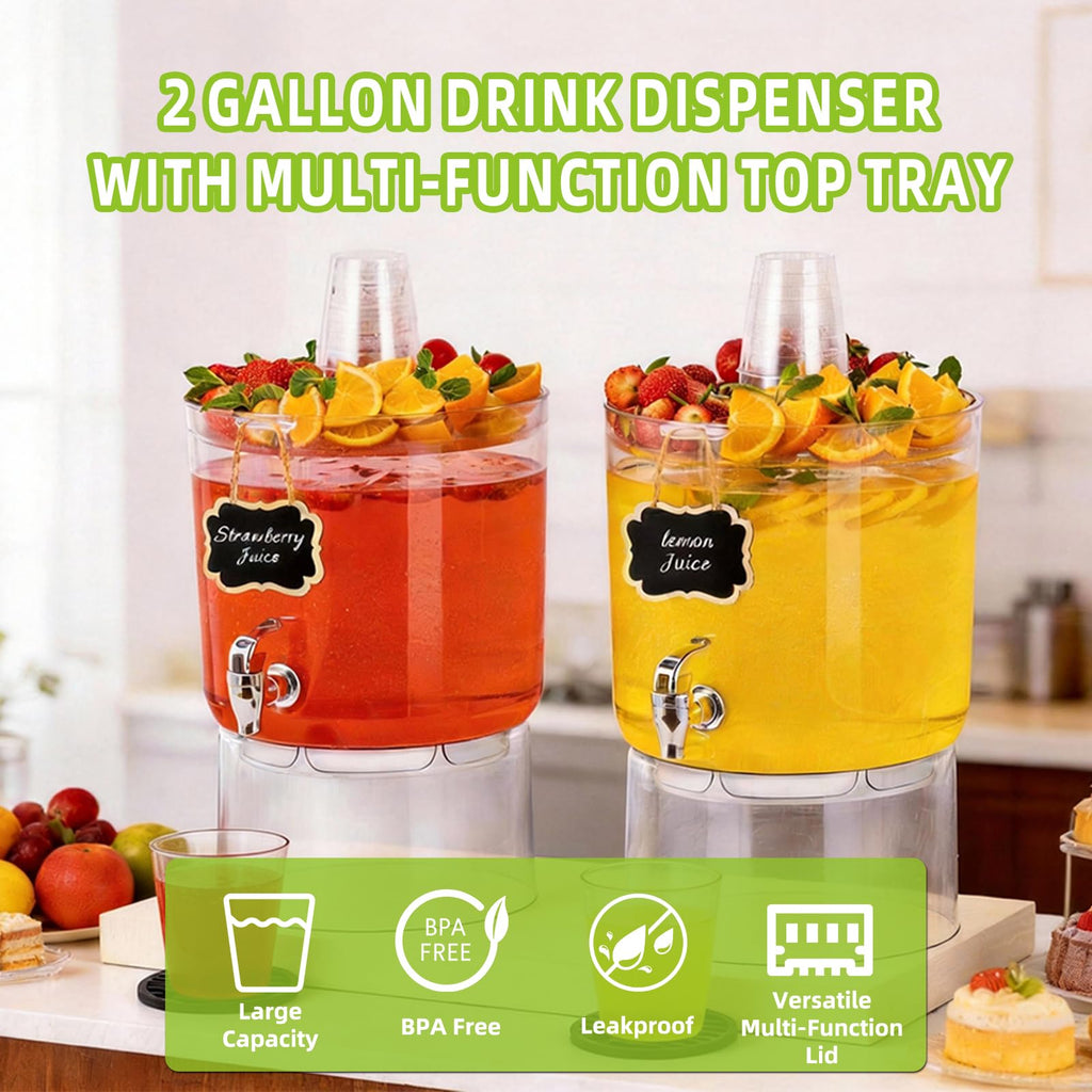 2 Gallon Drink Dispenser with Multi-Function Lid G21341