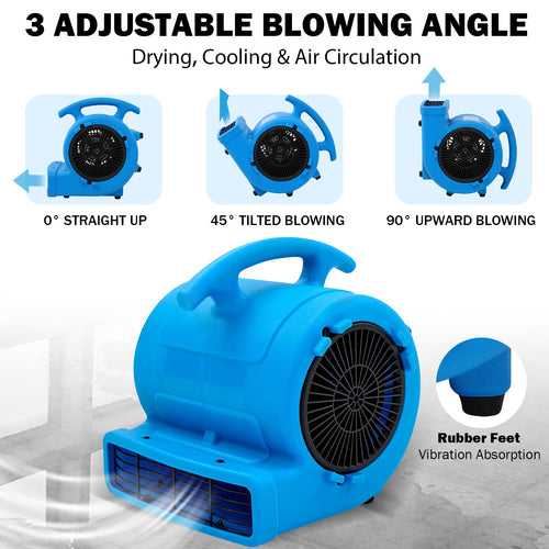 1/4hp 1000CFM 2 Speed Air Mover Floor Fan A69872