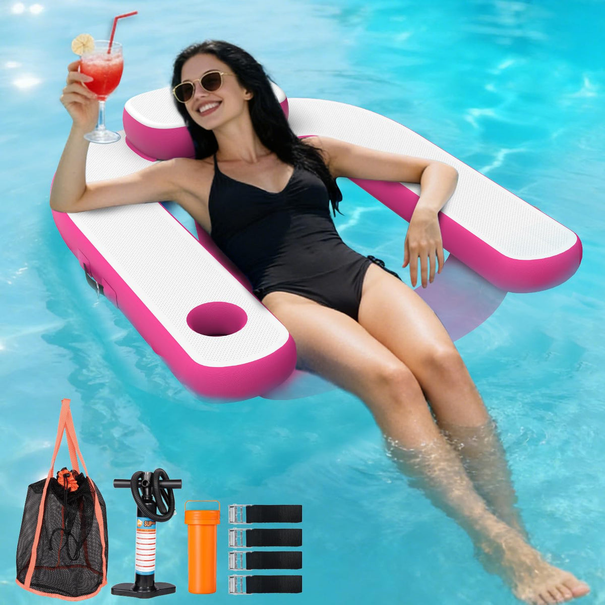 Pool Floats with Cup Holder & Headrest W538264