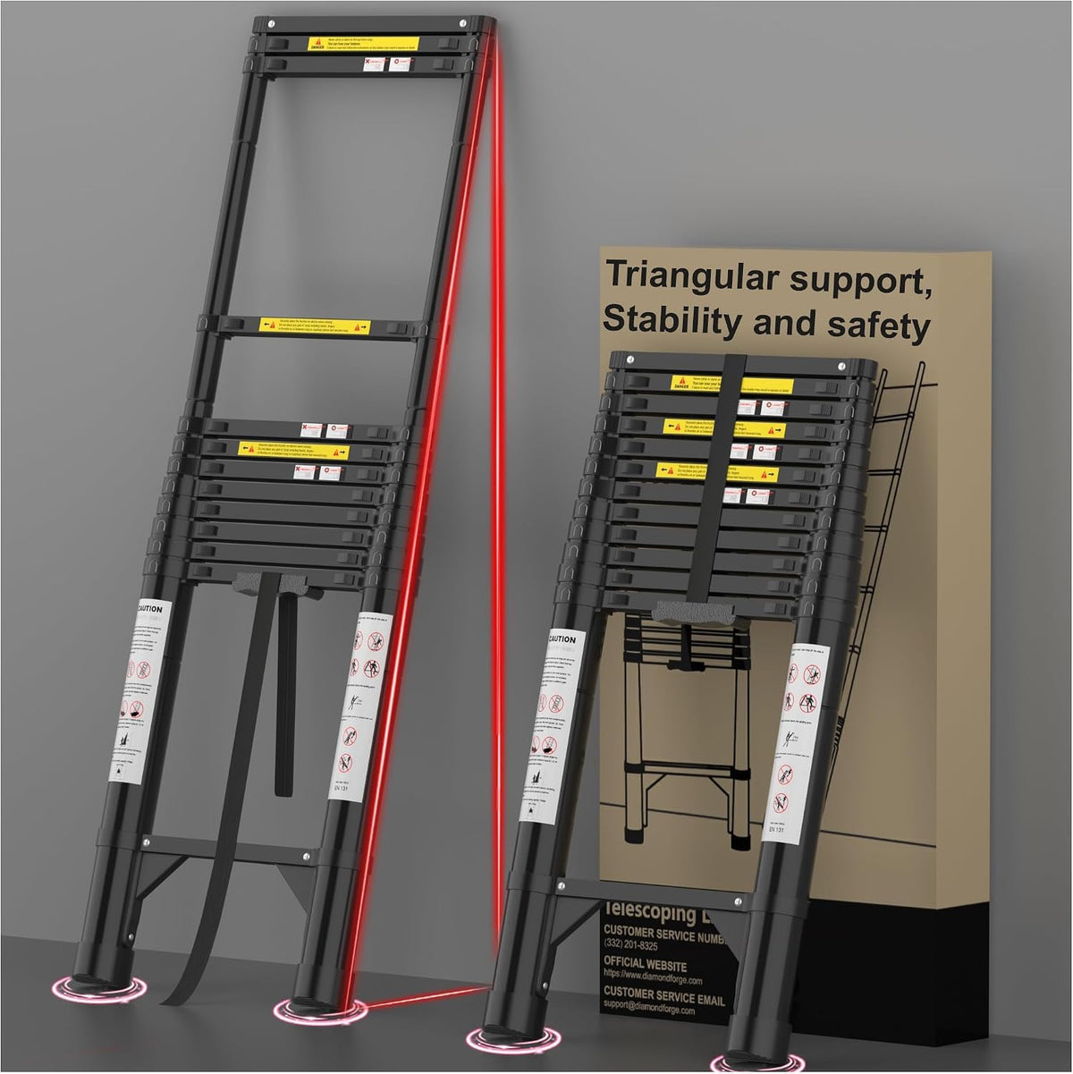 16.5 FT 330 Lbs Aluminum Telescoping Ladder V136248