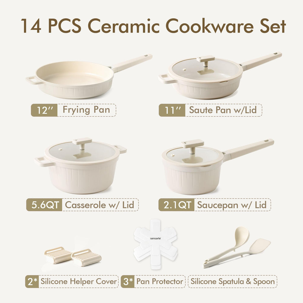 14 Pc Non Stick Ceramic Cookware Set H4864