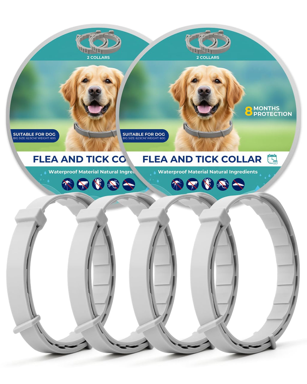 4 Pack Flea and Tick Collar for Small Dogs Under 18 lbs D5699