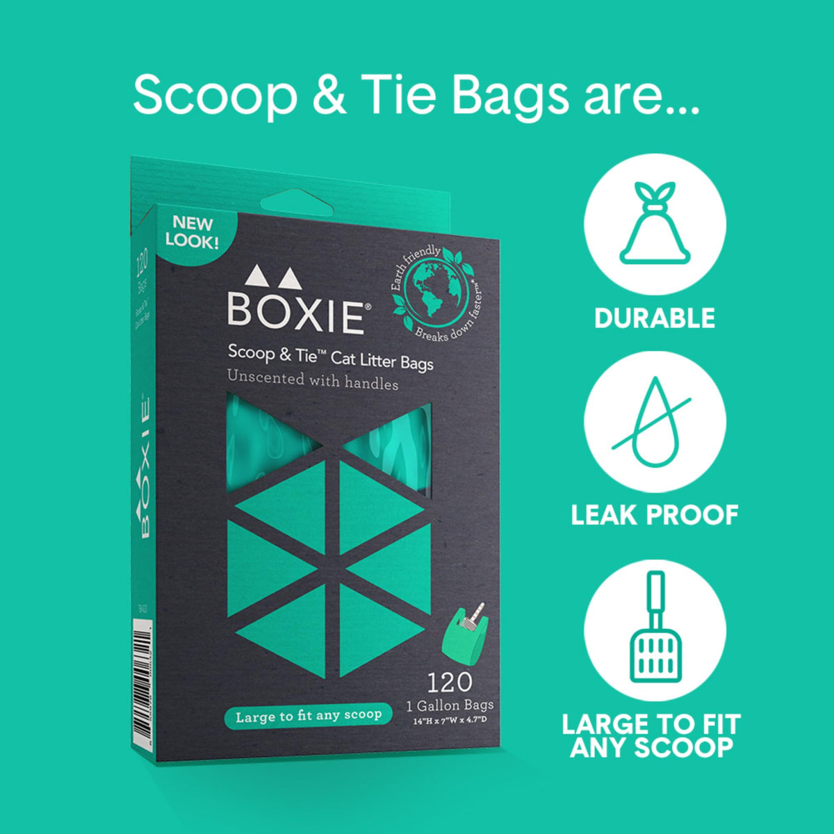 120 Count Leak-Proof Pet Waste Bags with Easy-to-Tie Handles B994921
