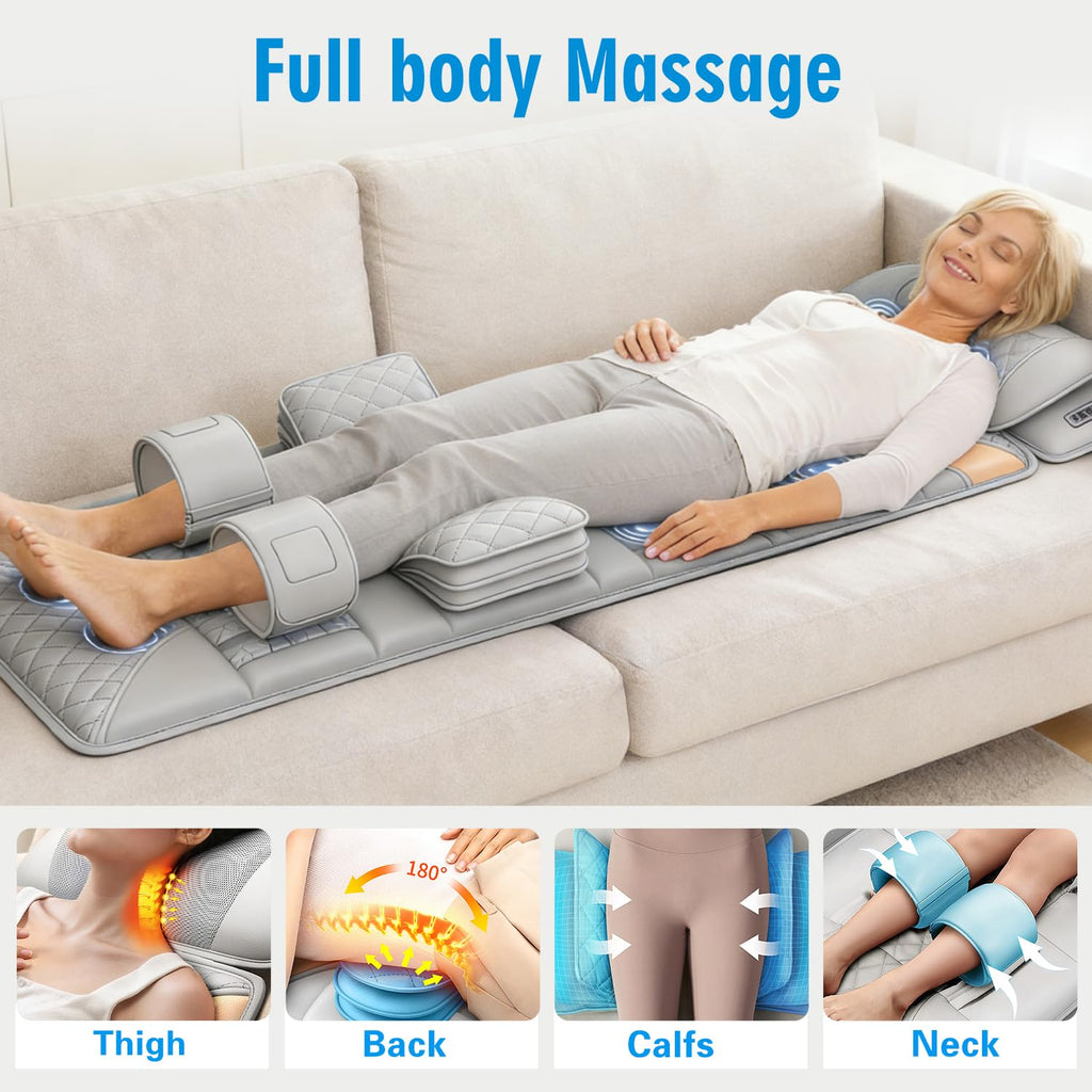 Full Body Massage Mat with Lumbar Pad & Headrest X230924