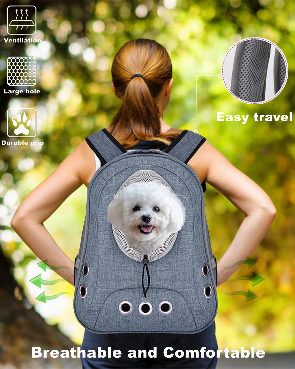 Ventilated Front Facing Dog Cat Backpack Carrier E91279