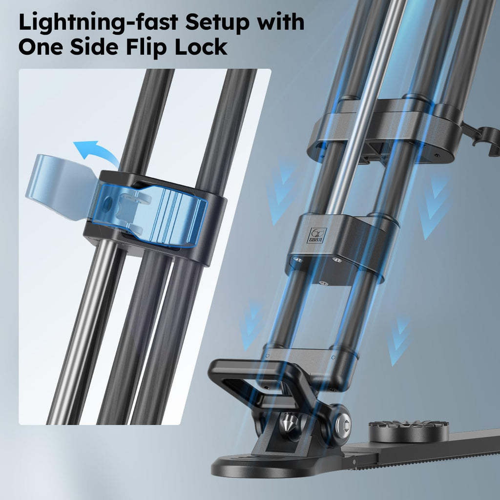 Carbon Fiber Video Tripod with Fluid Head X523