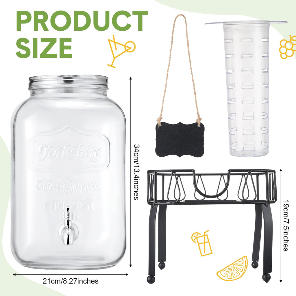 3 Gallon Glass Beverage Dispenser with Stand K6421