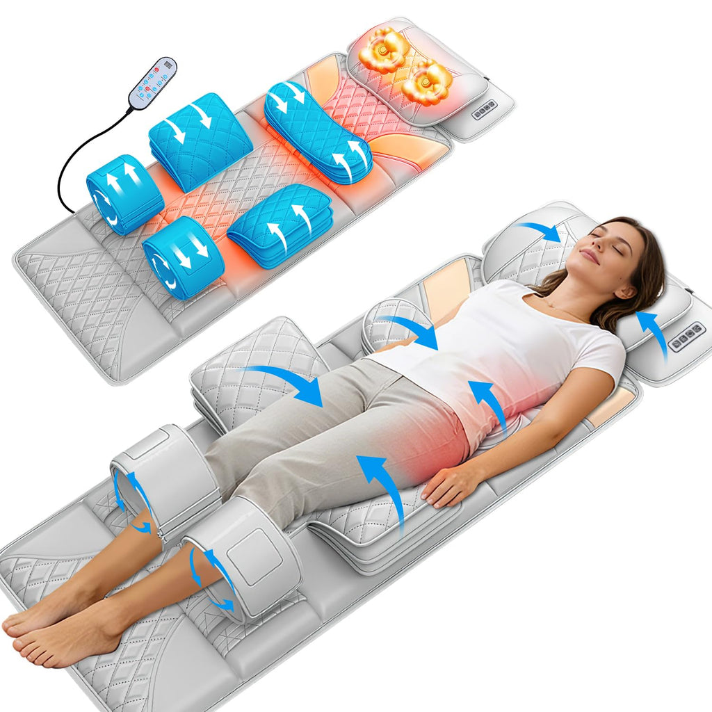 Full Body Massage Mat with Lumbar Pad & Headrest X230924