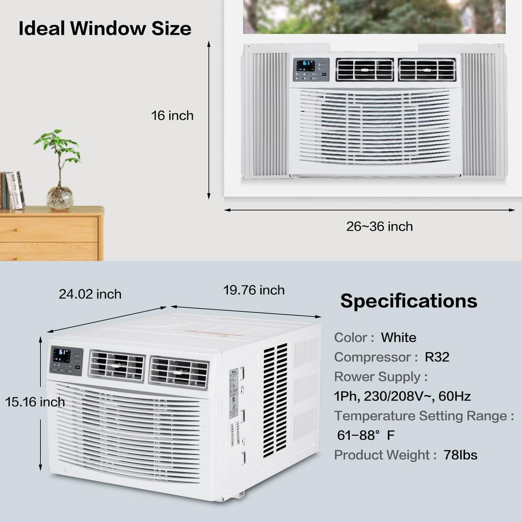 12000 BTU 4-in-1 Window Air Conditioner with Heat E47174