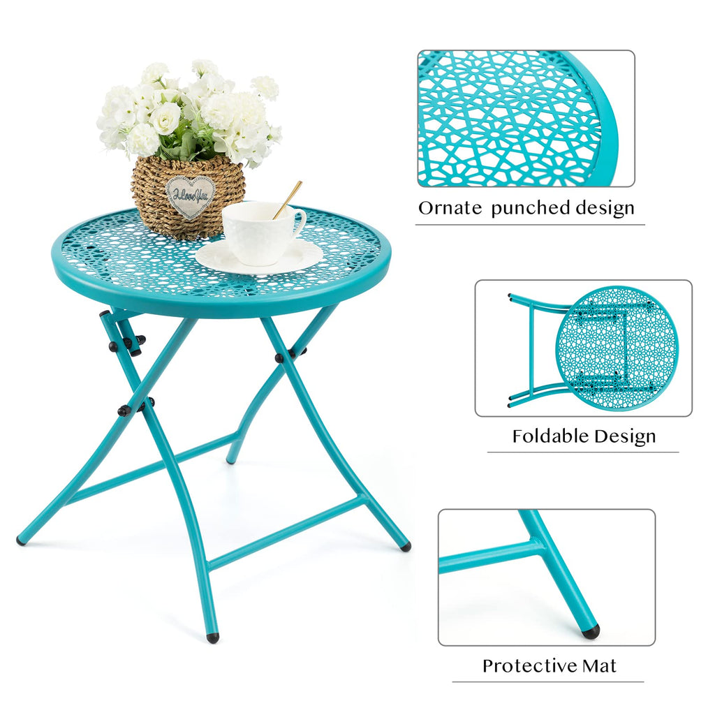 Folding Outdoor Side Table with Cutouts P8781