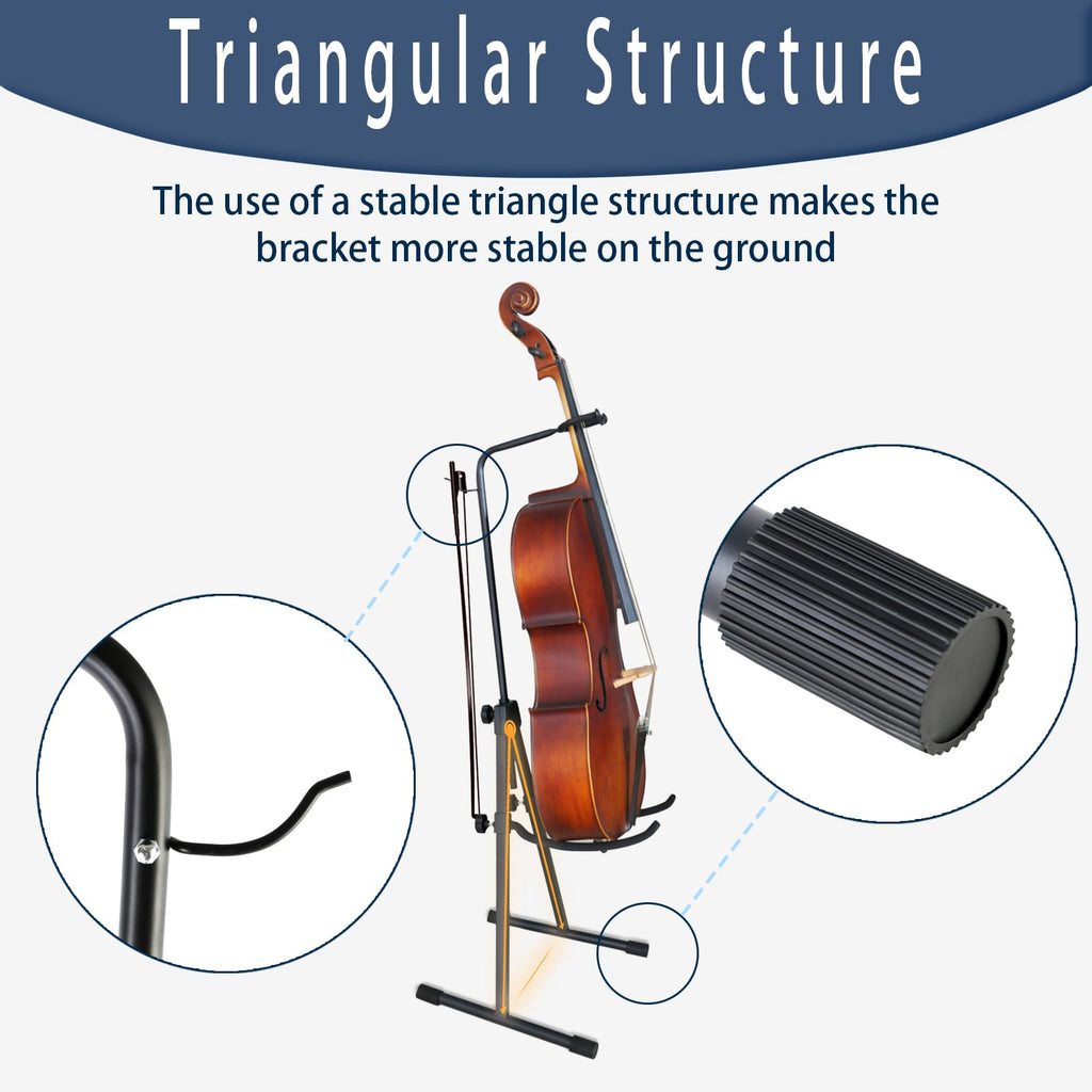 Double Bass Stand, Sturdy and Portable Upright Bass, Black F210
