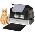 XL Stainless Steel Enclosed Cat Litter Box with Flip-Up Lid H36739