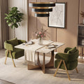 Green Velvet Dining Chairs Set of 2 with Arms U130726