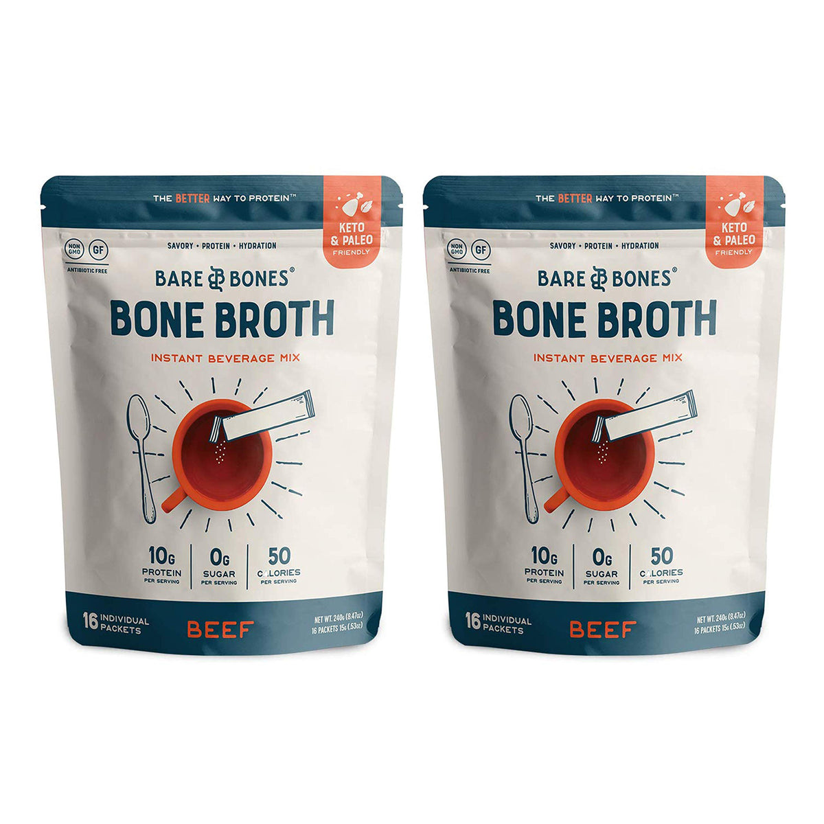 Beef Bone Broth Instant Powdered Mix 32 Pack X56830