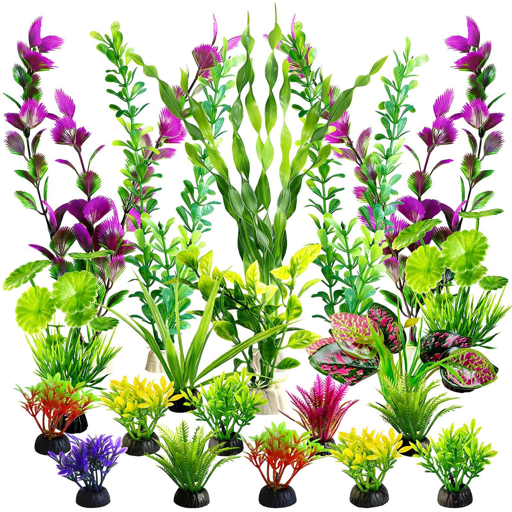 Artificial Aquarium Plants Green Plastic Fish Tank Decorations U733605