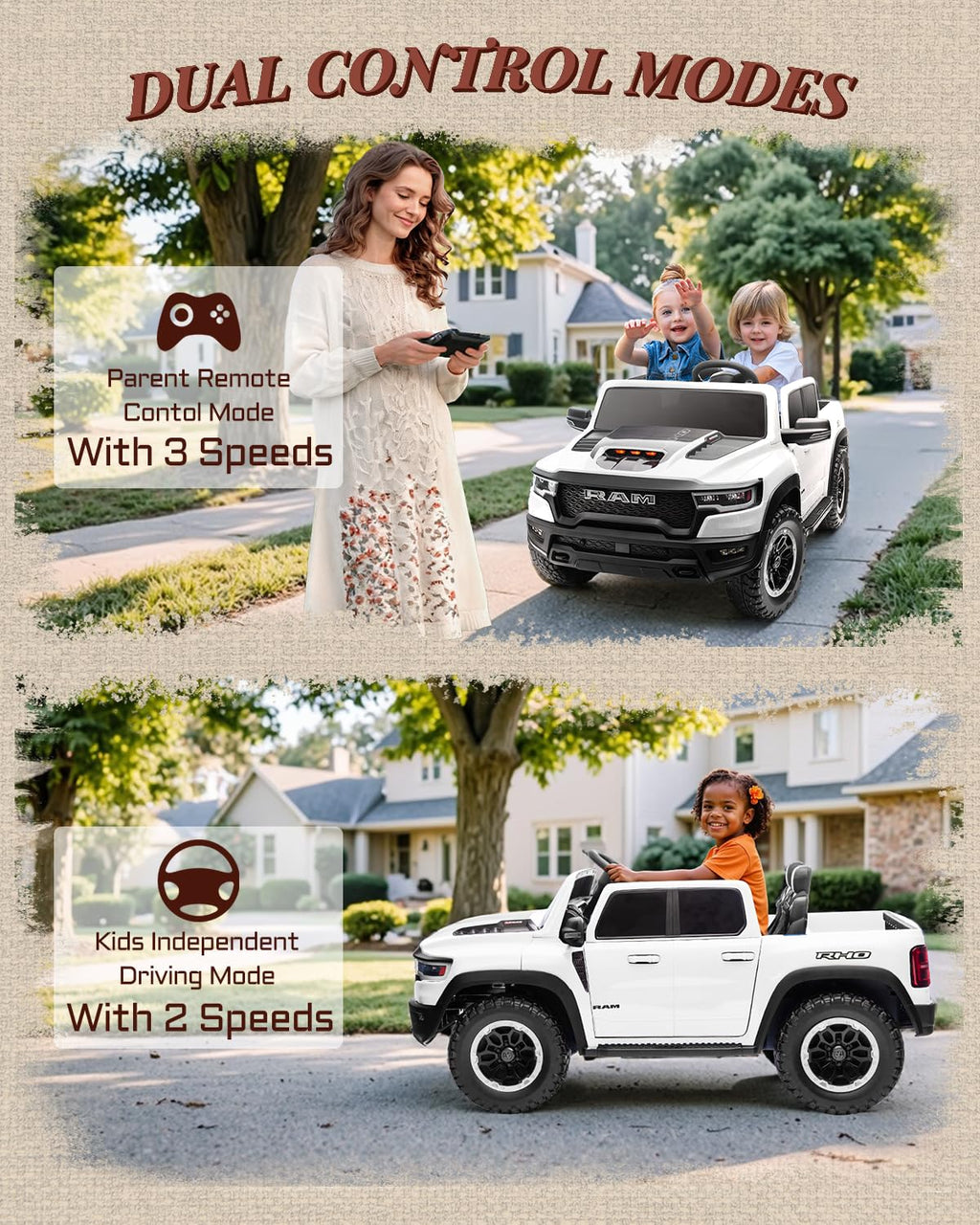 2 Seater Electric Car for Kids with Remote Control E557