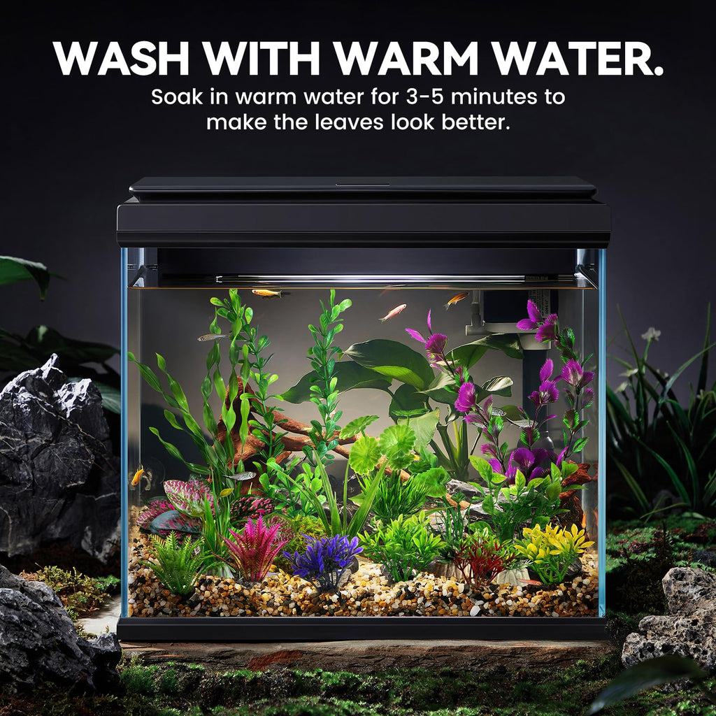 Artificial Aquarium Plants Green Plastic Fish Tank Decorations U733605