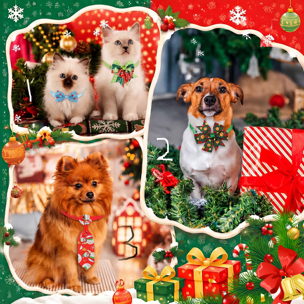 Fall Dog Bow Ties Collars 360 Pcs M7352