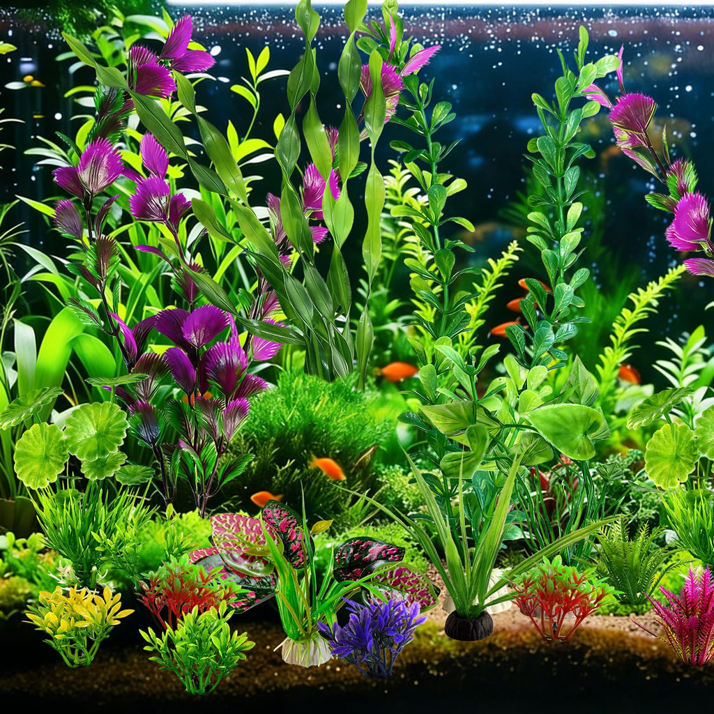 Artificial Aquarium Plants Green Plastic Fish Tank Decorations U733605