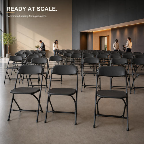 10 Pack Black Plastic Folding Chairs R22743