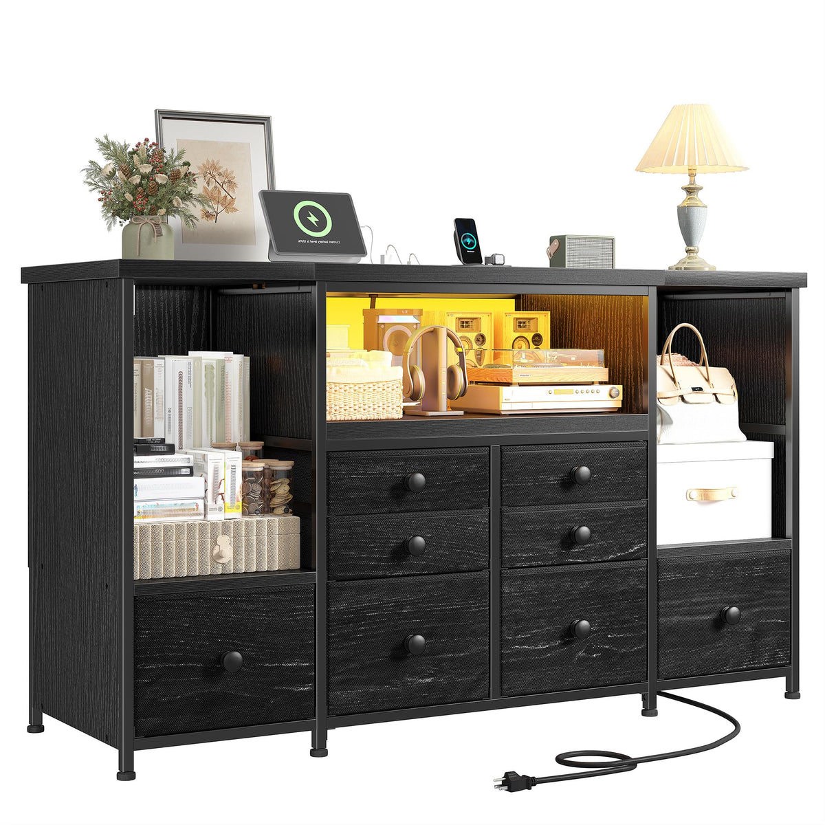 Modern LED Dresser with 8 Drawers C26198