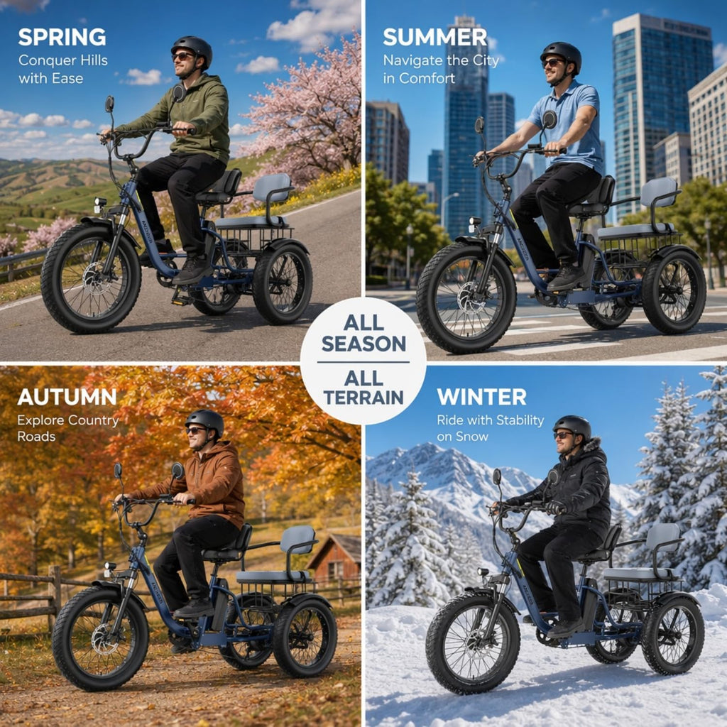 Electric Tricycle for Adults, 600W Folding 24" 3 Wheel G19313