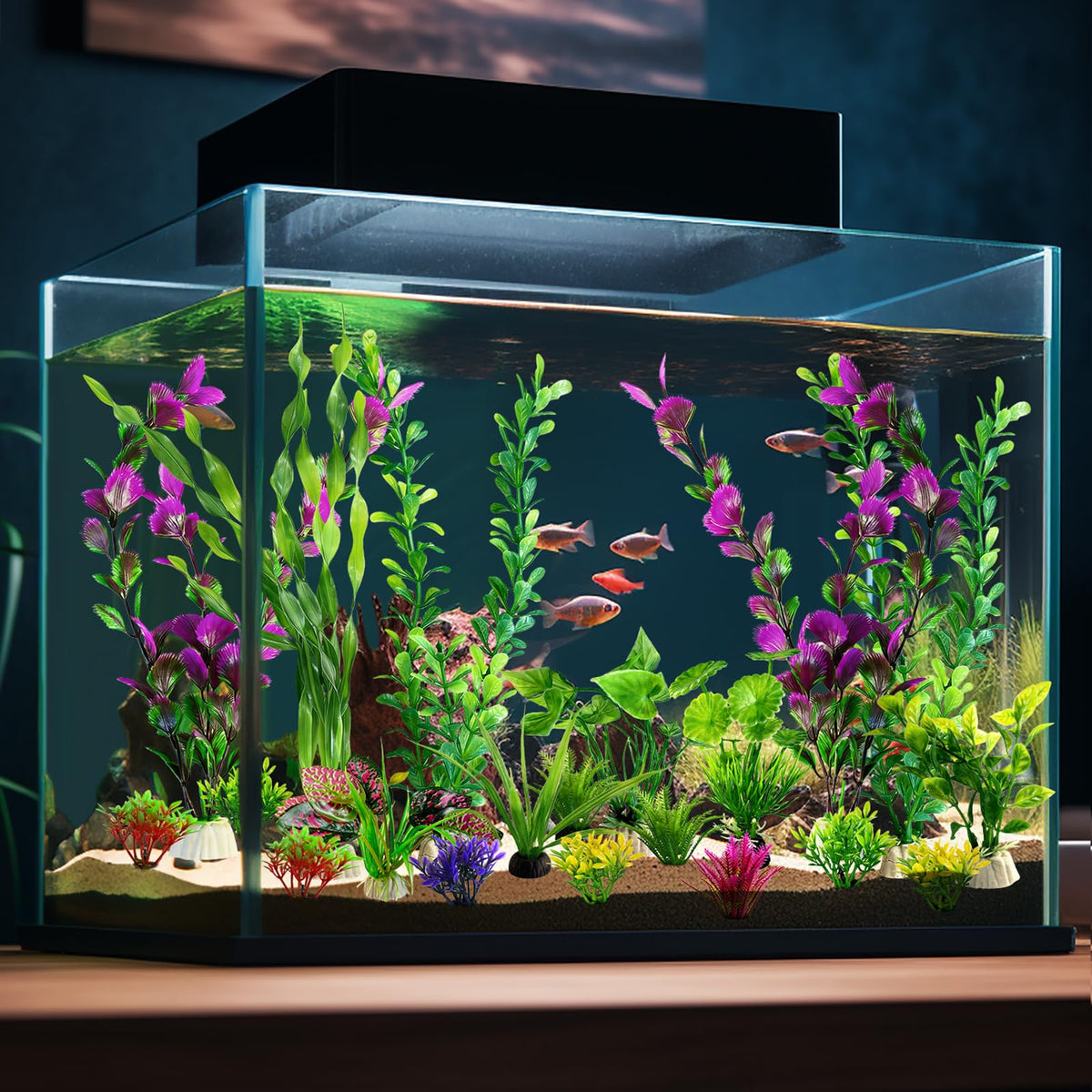 Artificial Aquarium Plants Green Plastic Fish Tank Decorations U733605