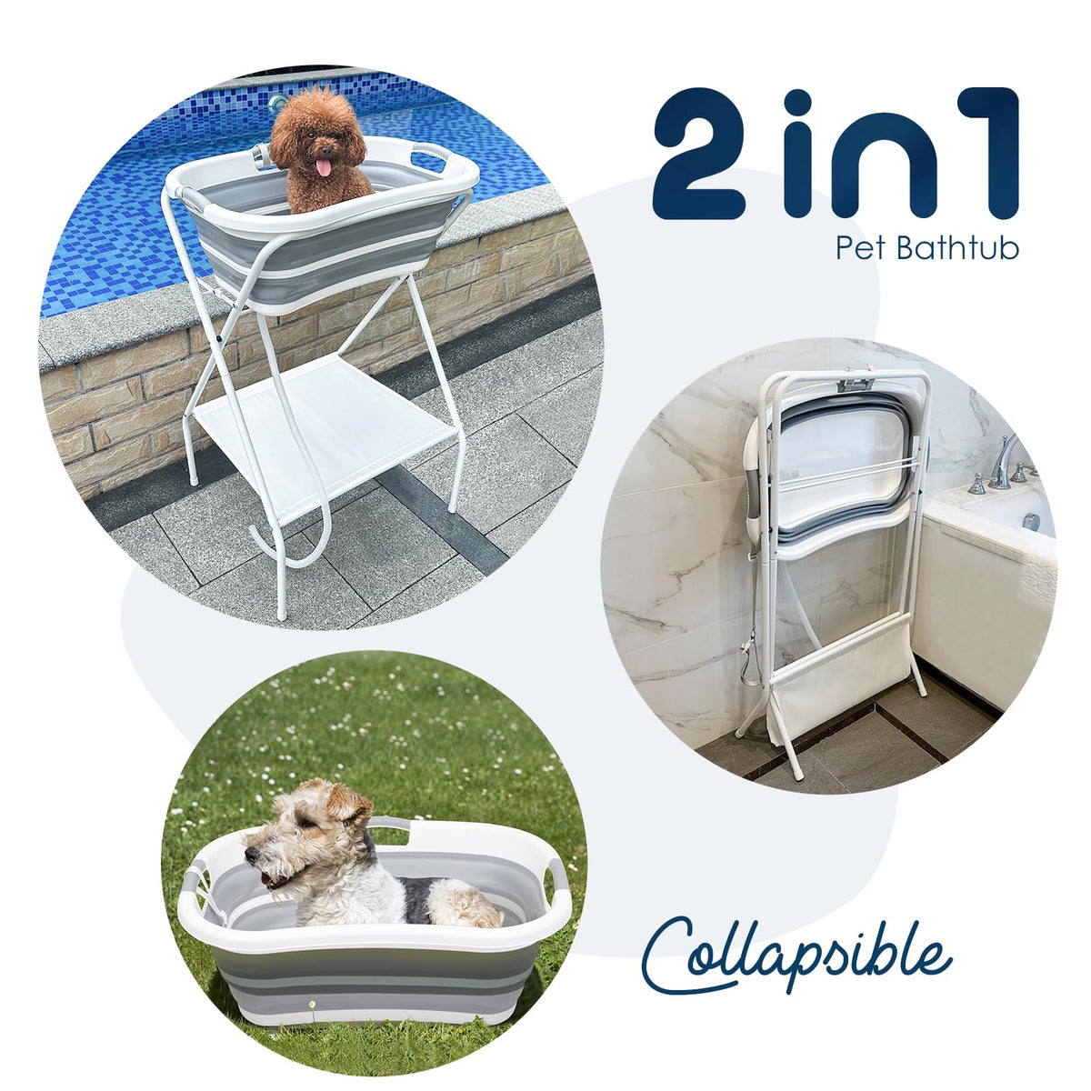 2 in 1 Collapsible Portable Dog Bath Tub C2804