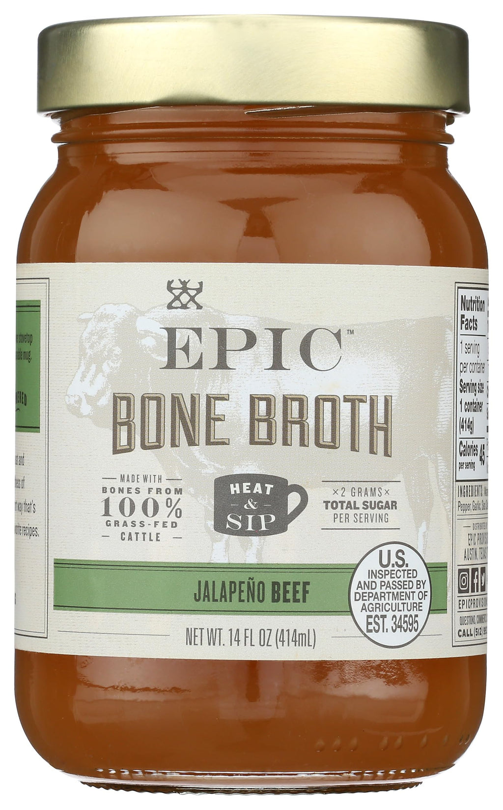 Bone Broth, Beef Jalapeno Sea Salt, 14 oz. J68730
