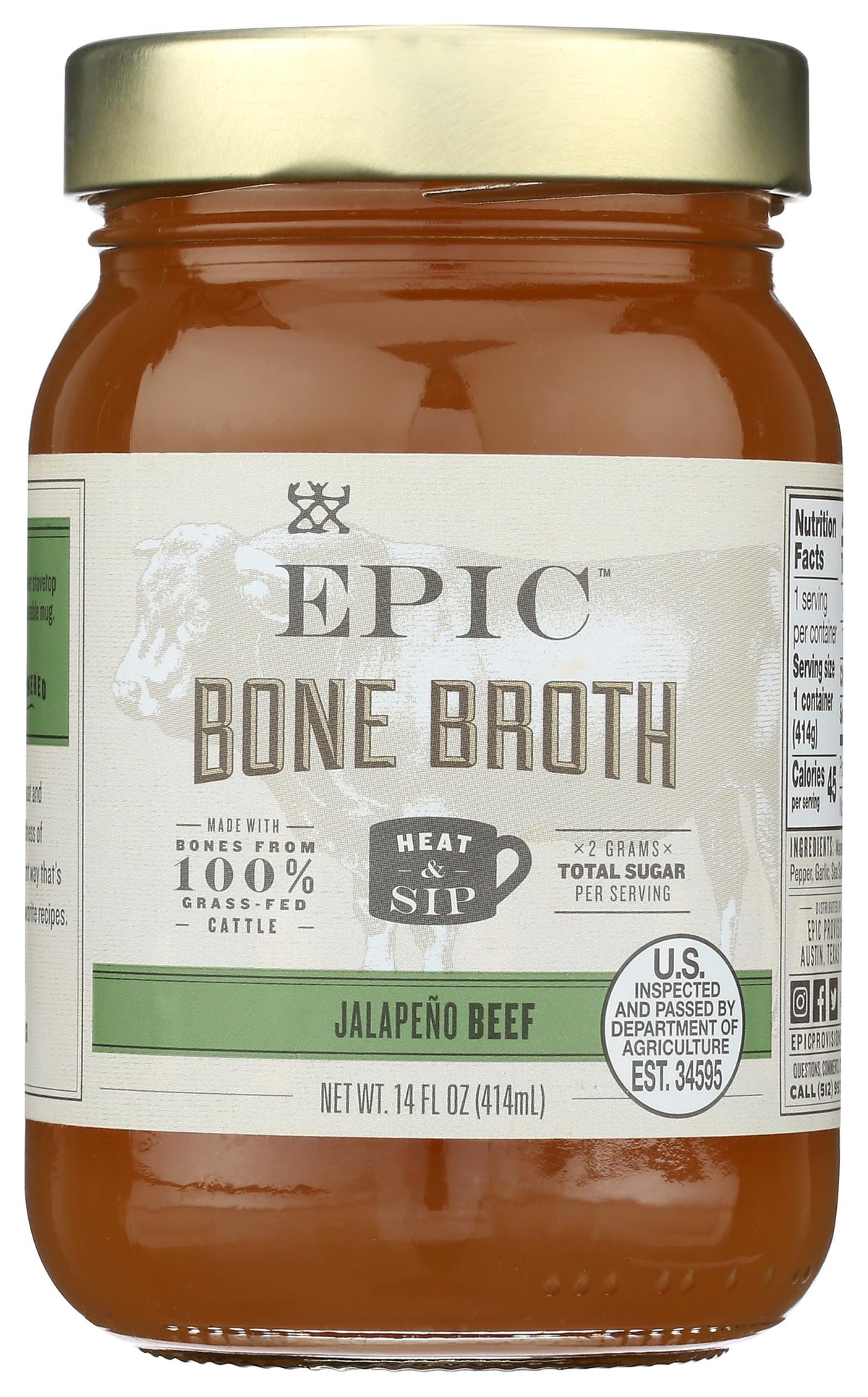 Bone Broth, Beef Jalapeno Sea Salt, 14 oz. J68730