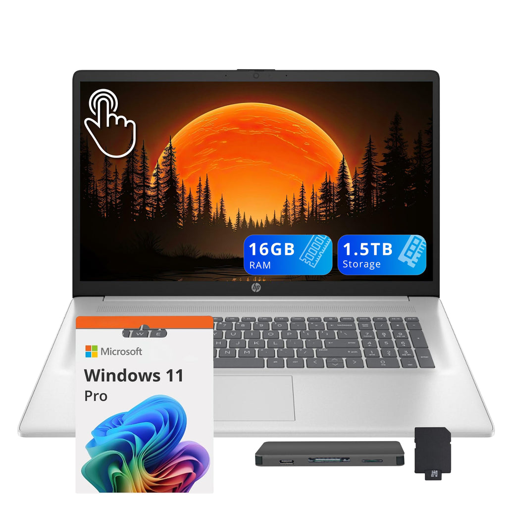 17.3" HD+ Touchscreen Laptop, AMD Ryzen 5, 16GB RAM, 1.5TB Storage, Silver X7285