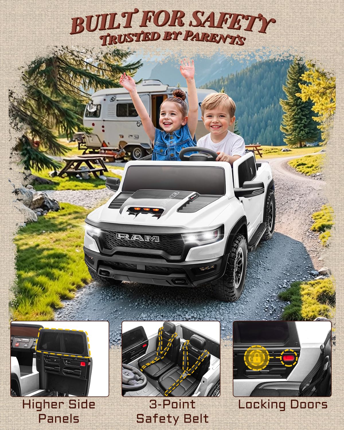 2 Seater Electric Car for Kids with Remote Control E557