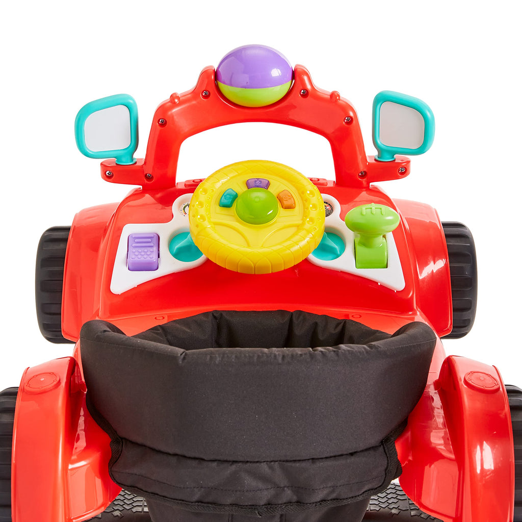 2-in-1 Baby Push Walker with Wheels, Seated or Walk-Behind, Racer Red P641017