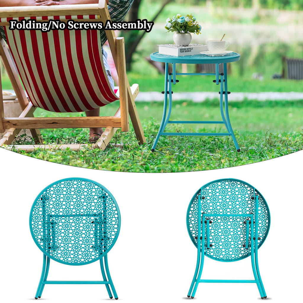 Folding Outdoor Side Table with Cutouts P8781