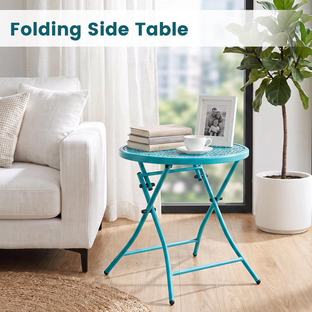 Folding Outdoor Side Table with Cutouts P8781