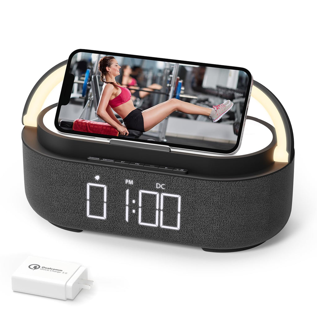 Bluetooth Speaker with Wireless Charger FM Radio LED Light V789