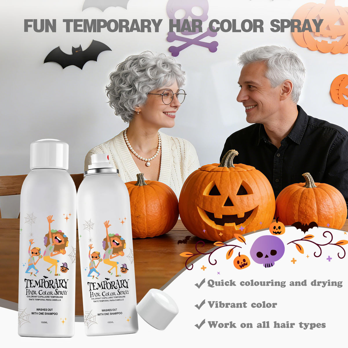 White Temporary Hair Color Spray 150ml Y146