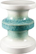 Teal Cream Indoor Outdoor Garden Stool L886