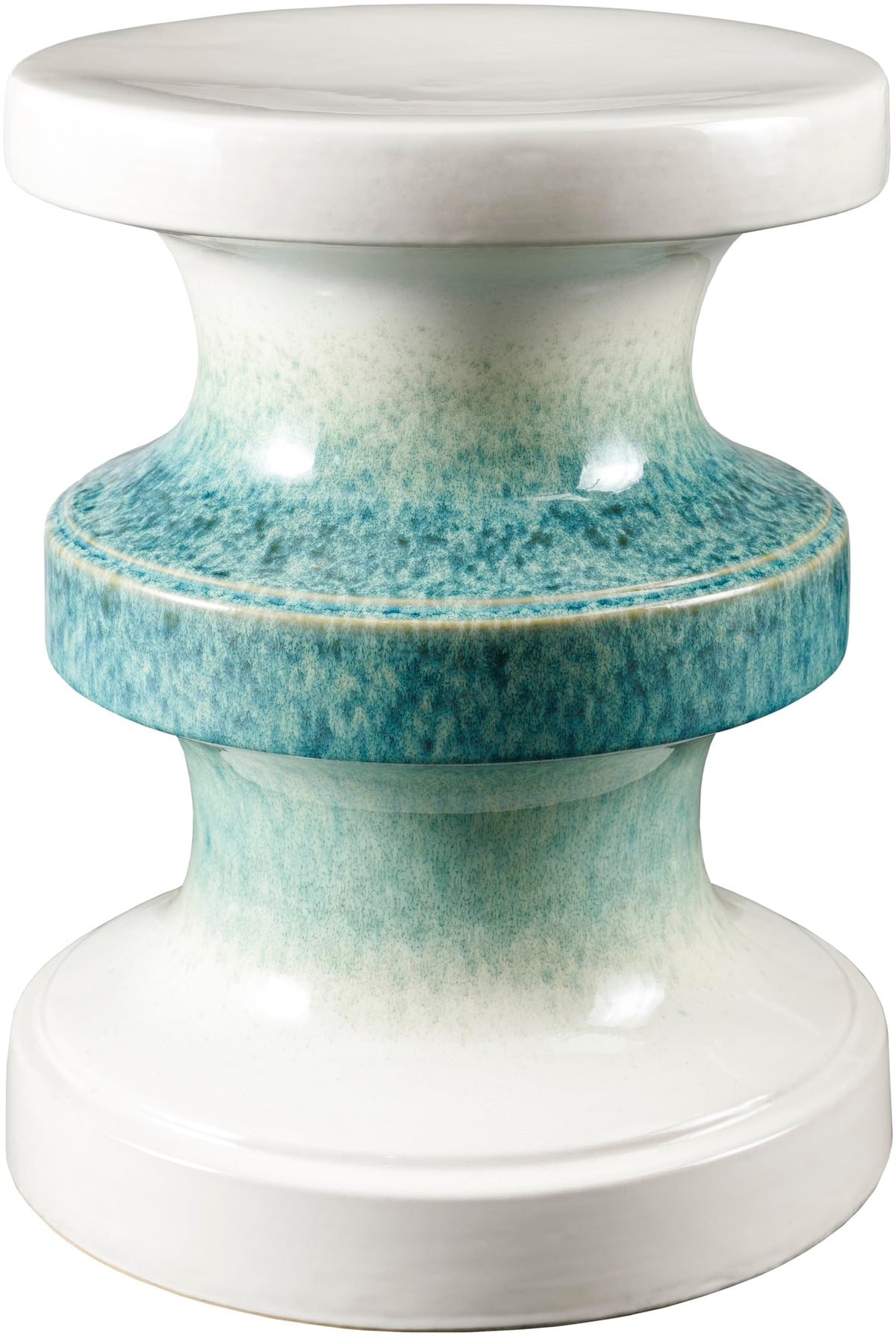 Teal Cream Indoor Outdoor Garden Stool L886
