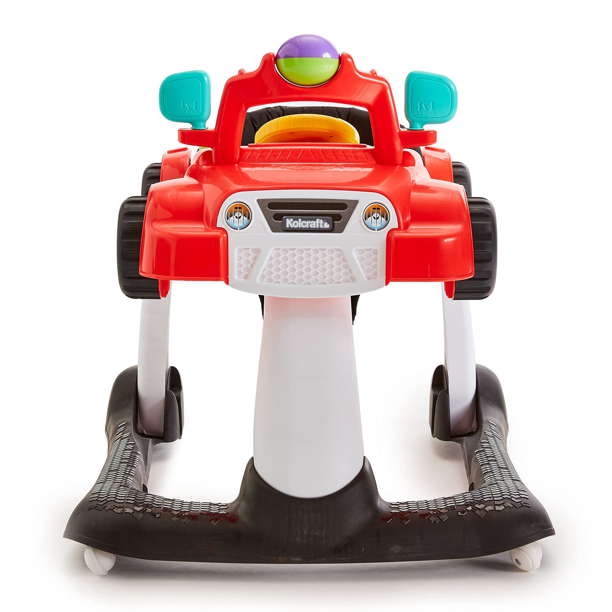 2-in-1 Baby Push Walker with Wheels, Seated or Walk-Behind, Racer Red P641017