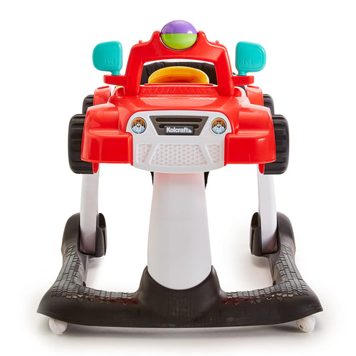 2-in-1 Baby Push Walker with Wheels, Seated or Walk-Behind, Racer Red P641017